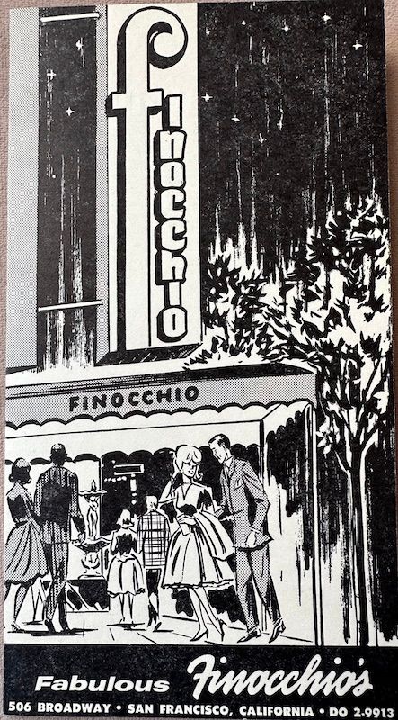 souvenir menu vintage finocchio's club san francisco drag club broadway north beach