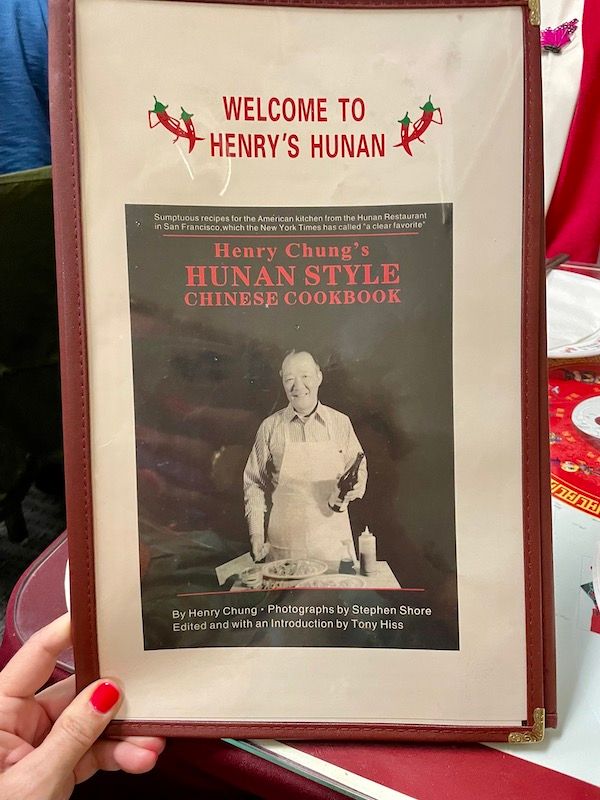 menu at Henry’s Hunan