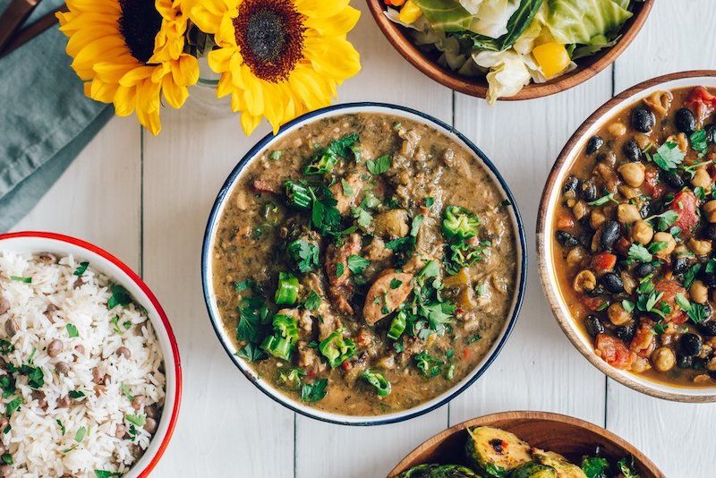 gumbo and side dishes from gumbo social