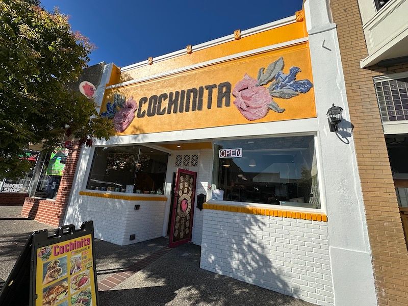 The cheerful exterior of the new Cochinita in South San Francisco