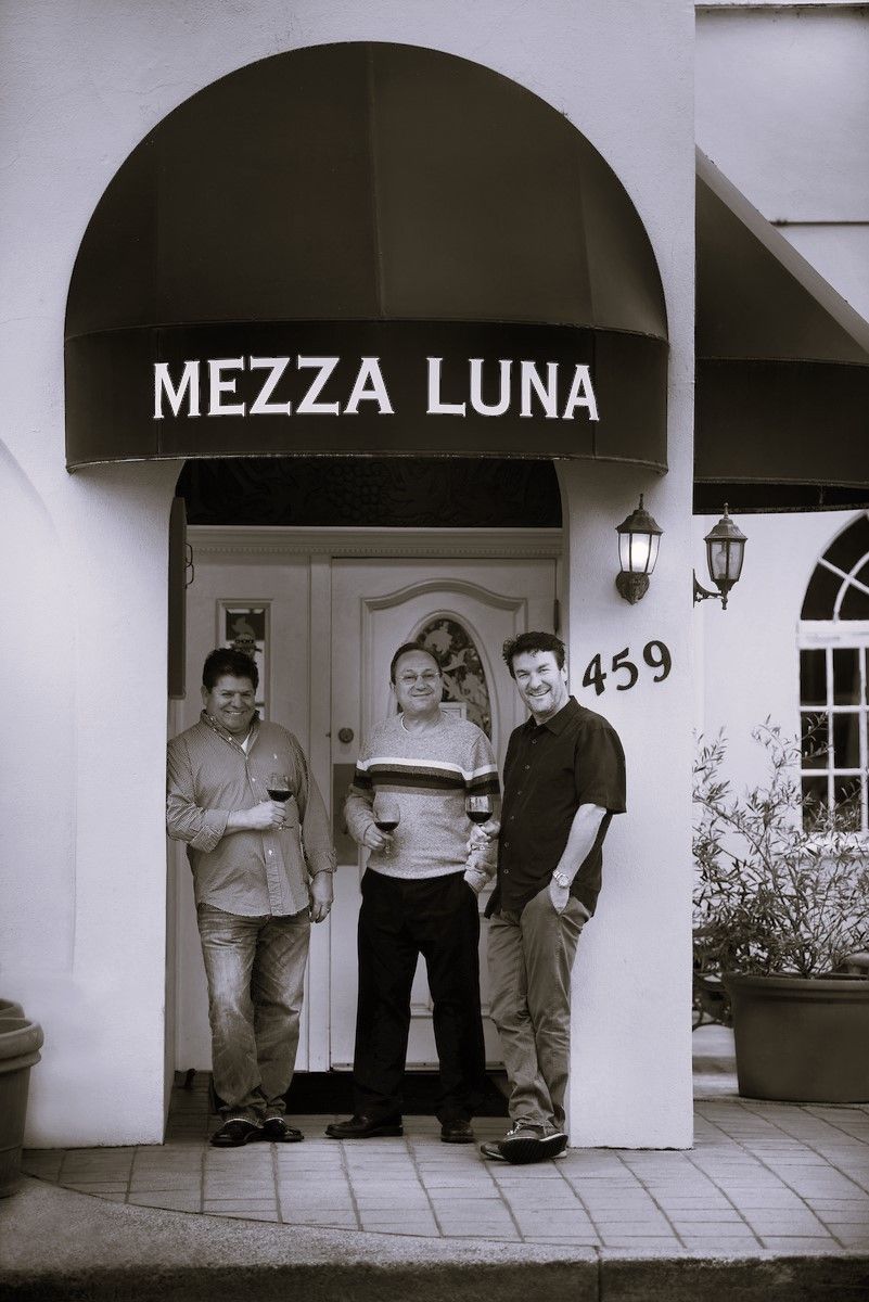 The three amici of Mezza Luna Restaurant: Dolores Marquez, Giovanni Marzocca, and Roberto Pugliese