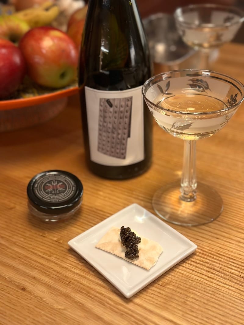 caviar from The Caviar Co. and cultured butter on matzo brei.