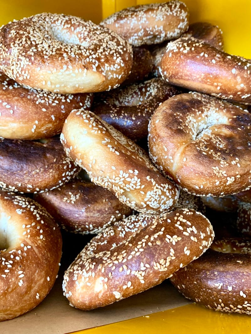 Wood-fired sesame bagels at the Dogpatch flagship. Photo: © tablehopper.com.