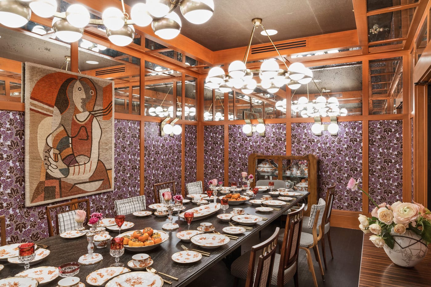 The stylish dining room where Gilda’s Salon Dinners are held. Photo courtesy of Proper Hotel.