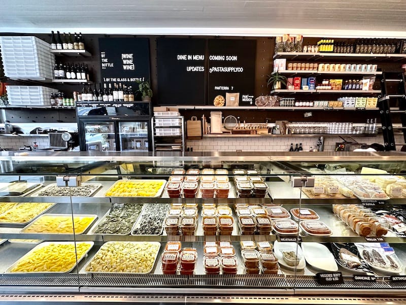The retail case at Pasta Supply Co in the Inner Richmond. Photo: © tablehopper.com.