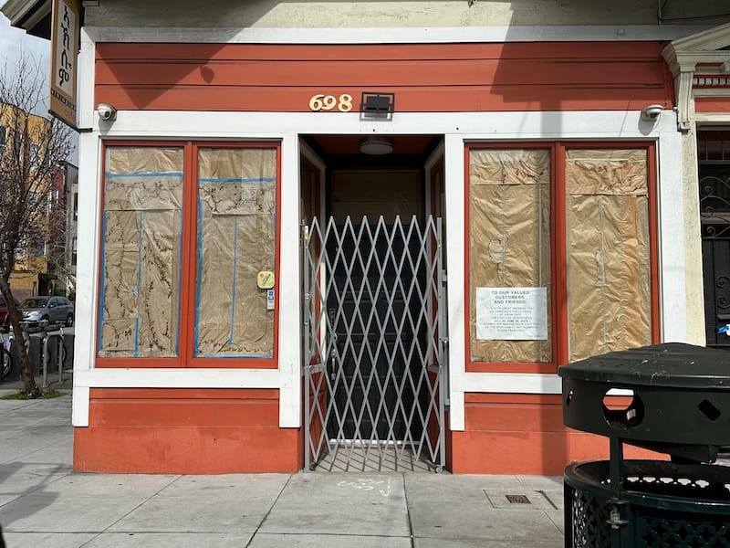 The exterior of the upcoming Bar Jabroni is still papered up. Photo: Erica Gagliardi.