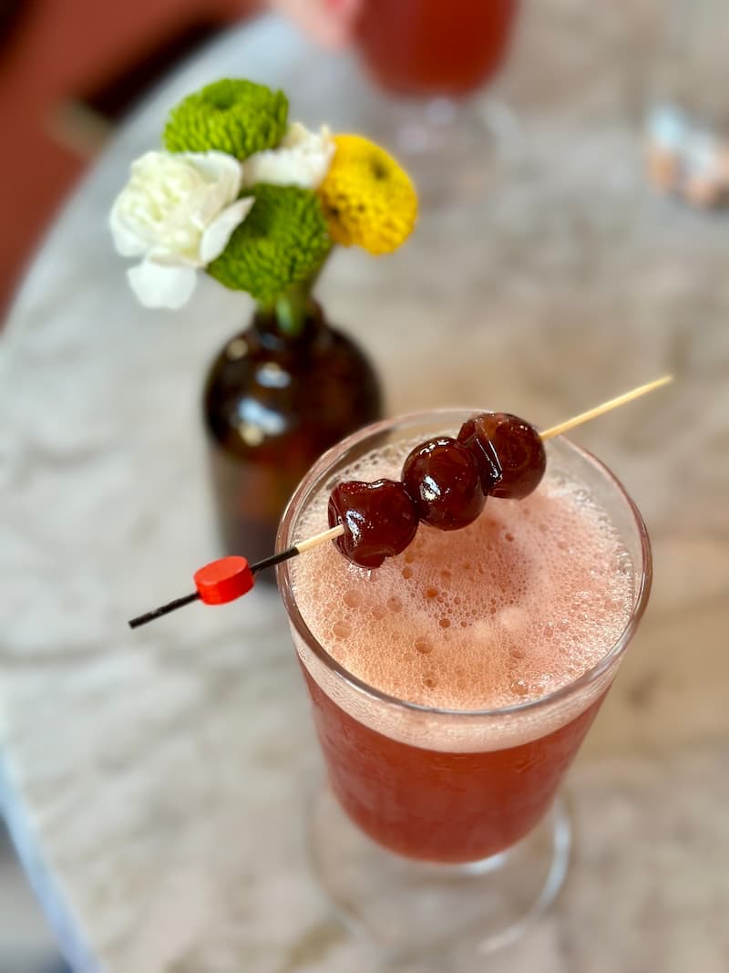 The iconic Cherry Bounce at Comstock Saloon, one of my very favorite SF cocktails, best enjoyed with friends. Photo: © tablehopper.com.