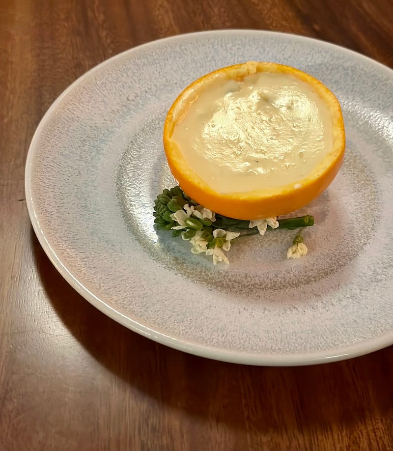 Citrus and passion fruit custard for dessert. Photo: © tablehopper.com.