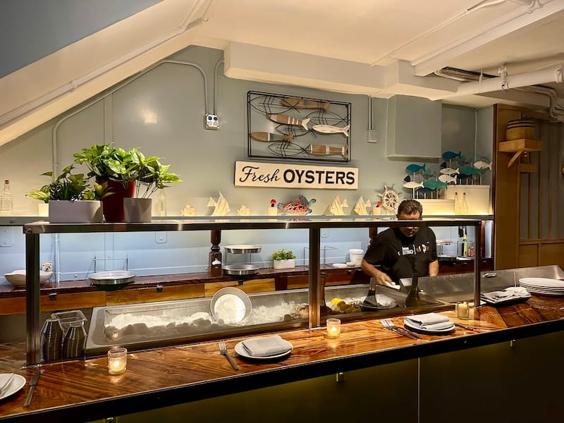 The raw bar at the new La Playa Seafood Bar Restaurant. Photo: © tablehopper.com.