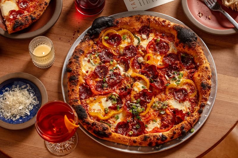 Tartine Manufactory’s pepper & chorizo pizza. Photo: Nicola Parisi.