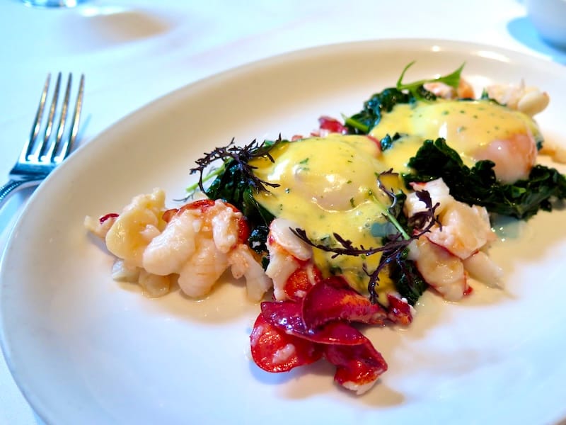 An incredible lobster and poached eggs situation at Spruce for brunch some years ago. Photo: © tablehopper.com.