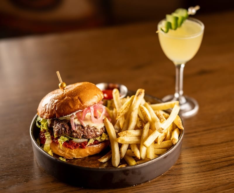 Chef Michael Siegel’s burger. Photo: Matt Spinetta (Prismic Photography). 