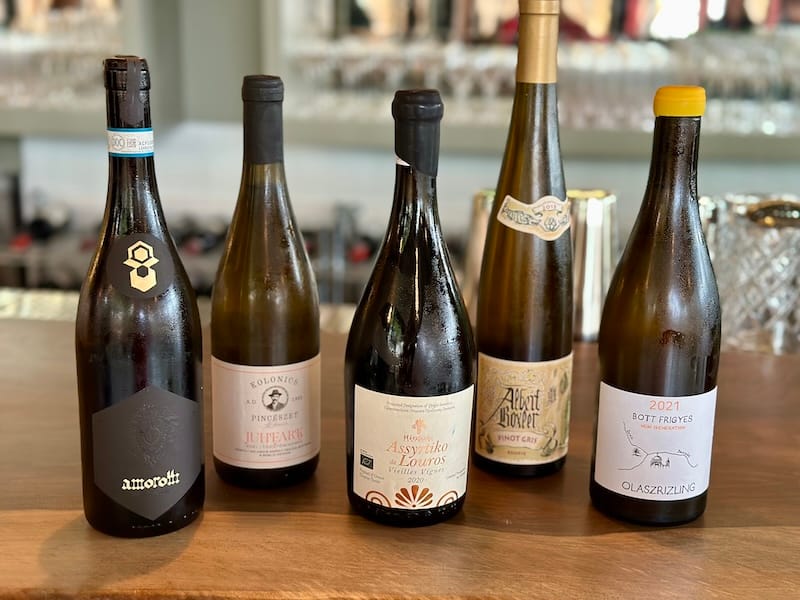 Some of Sahin’s wine selections. Photo: © tablehopper.com.
