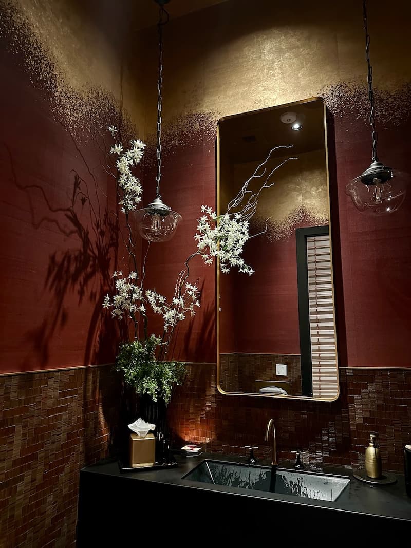 The “red box” is one of three uniquely decorated bathrooms. Photo: © tablehopper.com.