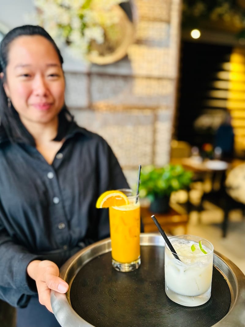 The Turmeric & Spice and Lychee Cloud N/A cocktails. Photo: © tablehopper.com.