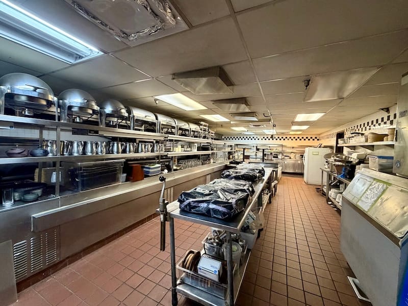 The massive kitchen is still fully stocked with equipment. Photo: © tablehopper.com.