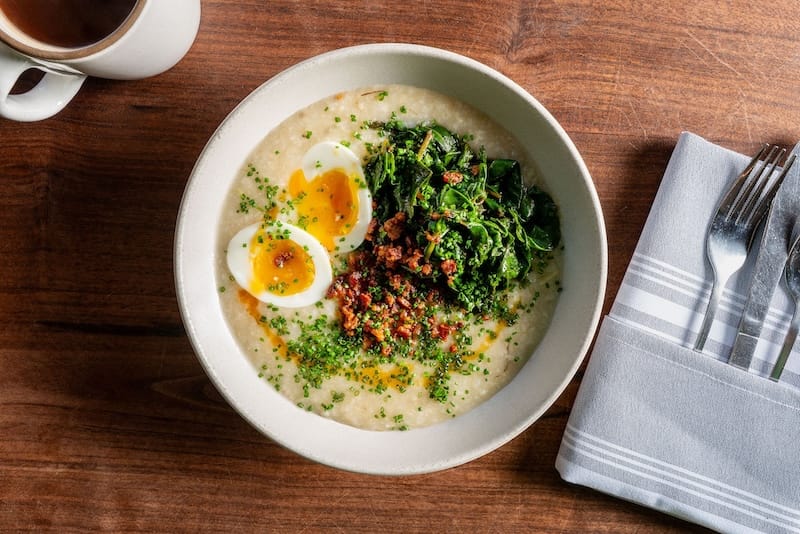 Congee is on the new brunch menu at Outerlands. Photo: Carly Hackbarth.