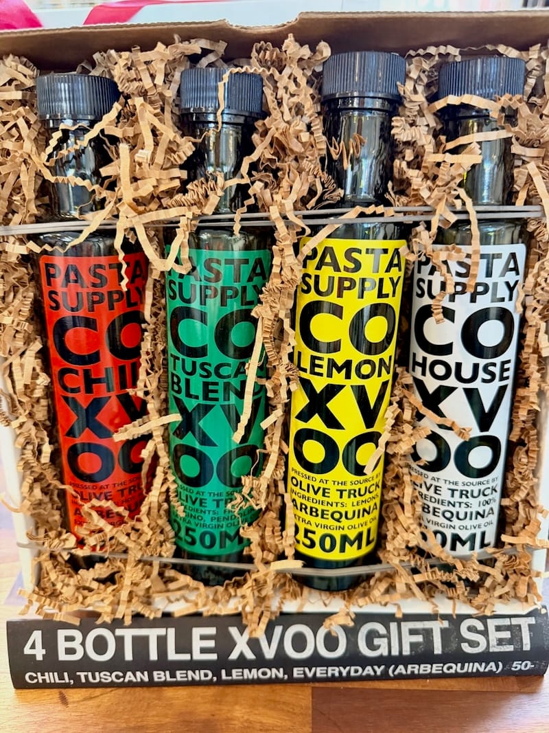The XVOO olive oil gift set at Pasta Supply Co. Photo: © tablehopper.com.