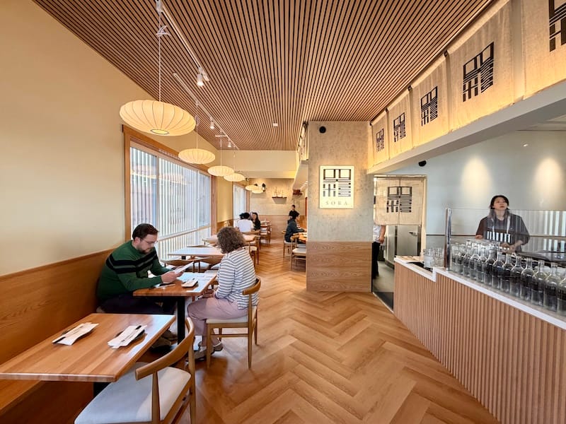 The dining room has some mid-century style elements. Photo: © tablehopper.com.