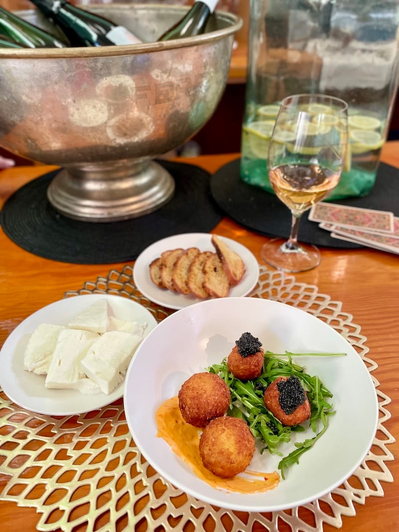 Bites and bubbles at the bar at A16’s FOG Fair pop-up in 2023. Photo: © tablehopper.com.