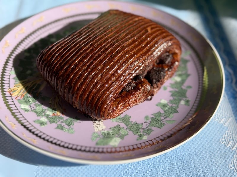 The exquisite chocolate pain suisse. Photo: © tablehopper.com.