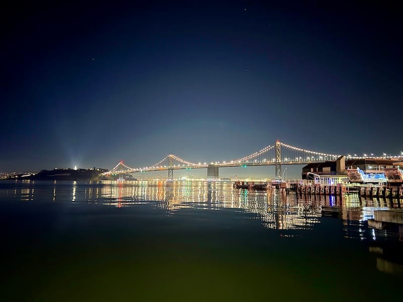 It was a stunningly calm night on the water after dining at Arquet last week. Photo: © tablehopper.com.