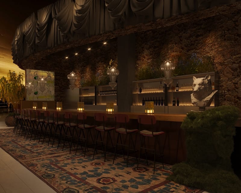 A rendering of the soon-to-open Bar Orso. Rendering courtesy of LARK.