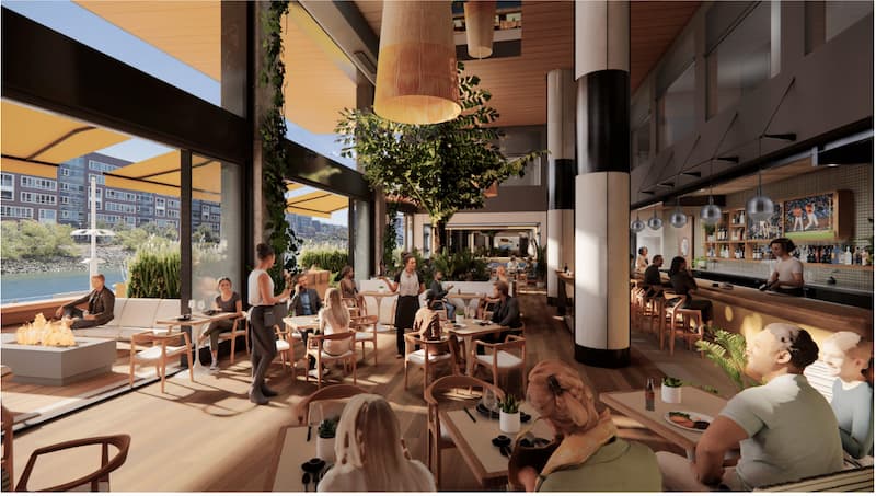 Rendering of the upcoming restaurant from the Hi Neighbor Group, courtesy of Cass Calder Smith.