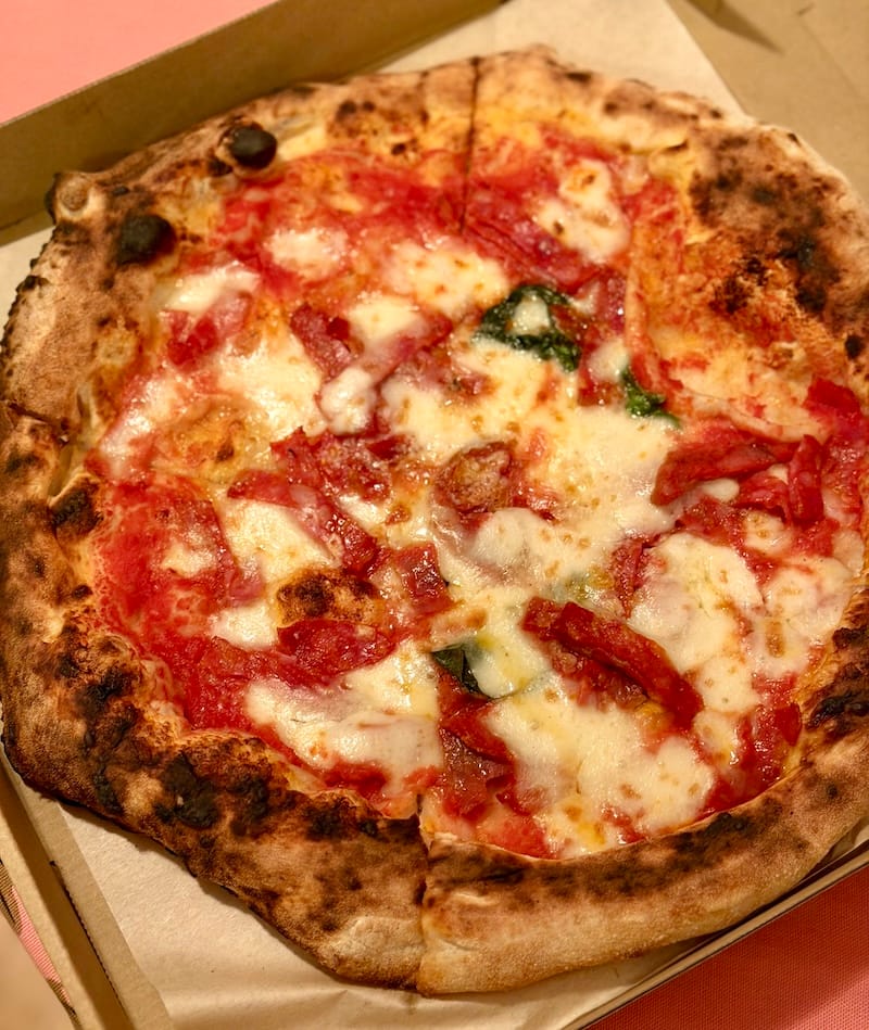 The Spicy Trouble pizza I brought home from Sforno. Photo: © tablehopper.com.