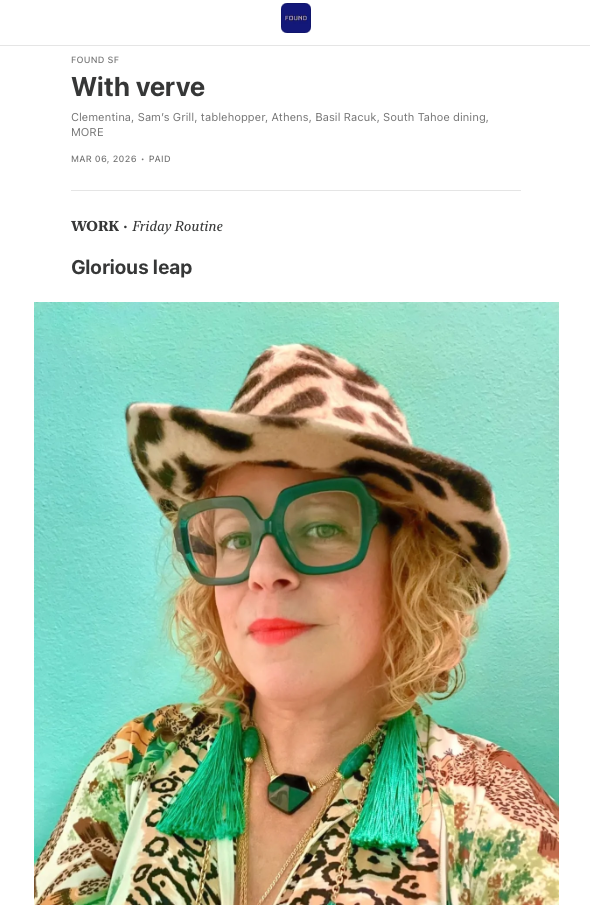 Click to read my FOUND SF Friday routine. 