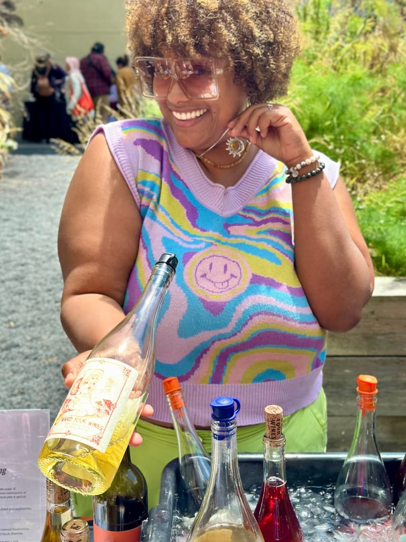 Trying muscat blanc from Ward Four Wines at last year’s Wine Fare. Photo: © tablehopper.com.