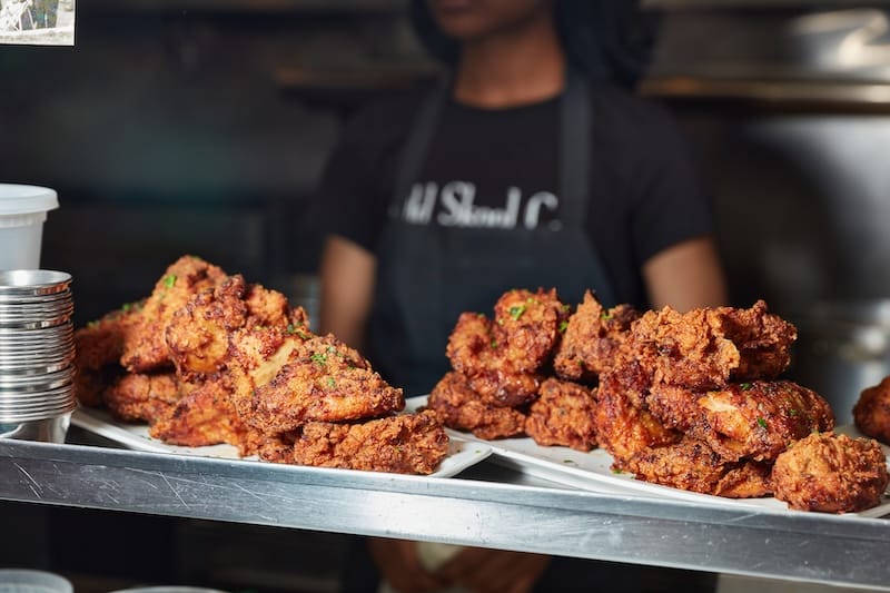 Jordan’s fried chicken will be on the Easter brunch menu at Old Skool Cafe. Photo: Molly DeCoudreaux.