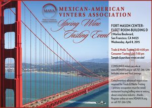 Taste Wines from the Mexican-American Vintners Association on April 8th