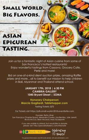 Join tablehopper for Small World Big Flavors, a Fundraiser for Pencils for Kids